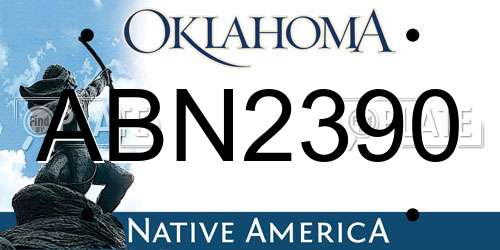 ABN2390 Oklahoma License Plate