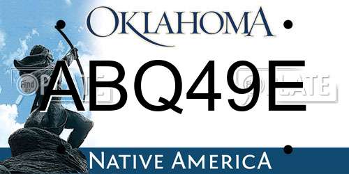 ABQ49E Oklahoma License Plate