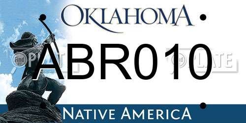 ABR010 Oklahoma License Plate