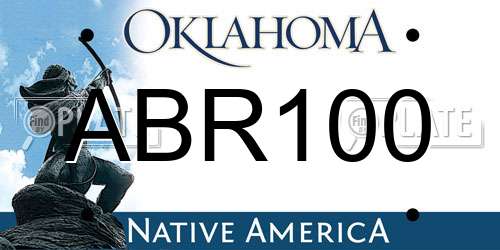 ABR100 Oklahoma License Plate