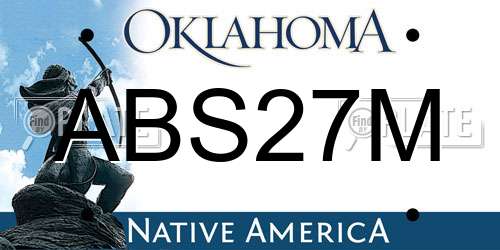ABS27M Oklahoma License Plate