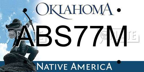 ABS77M Oklahoma License Plate