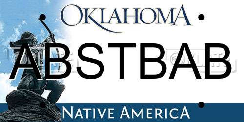 ABSTBAB Oklahoma License Plate
