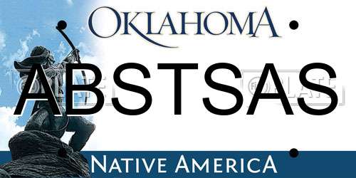 ABSTSAS Oklahoma License Plate