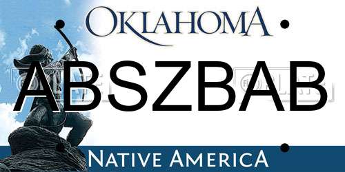 ABSZBAB Oklahoma License Plate