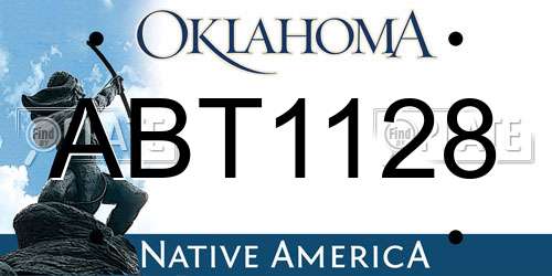 ABT1128 Oklahoma License Plate
