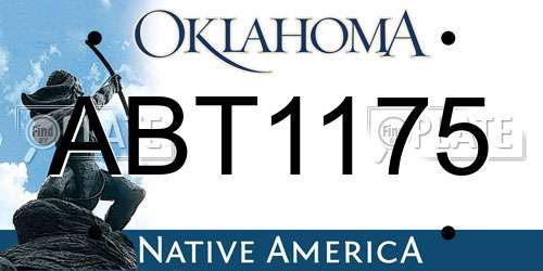 ABT1175 Oklahoma License Plate