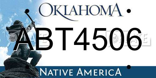 ABT4506 Oklahoma License Plate