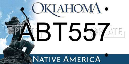 ABT557 Oklahoma License Plate