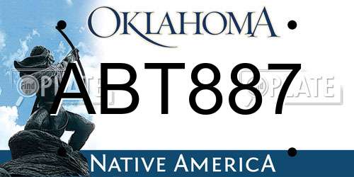 ABT887 Oklahoma License Plate