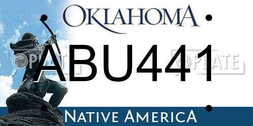 ABU441 Oklahoma License Plate