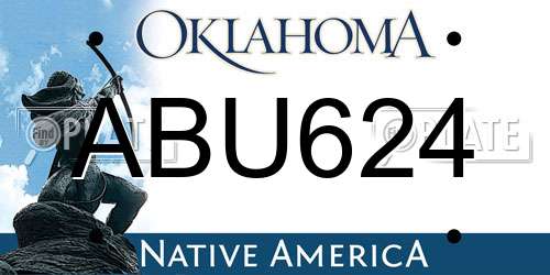 ABU624 Oklahoma License Plate