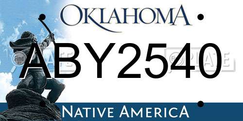 ABY2540 Oklahoma License Plate