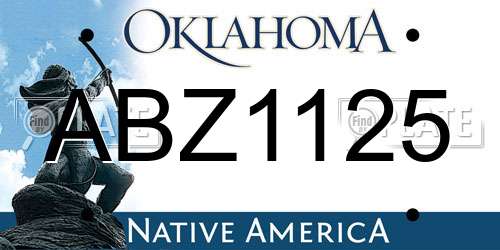 ABZ1125 Oklahoma License Plate
