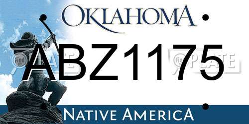 ABZ1175 Oklahoma License Plate