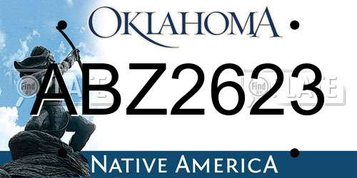 ABZ2623 Oklahoma License Plate