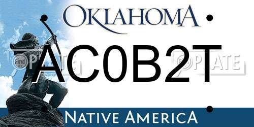 AC0B2T Oklahoma License Plate
