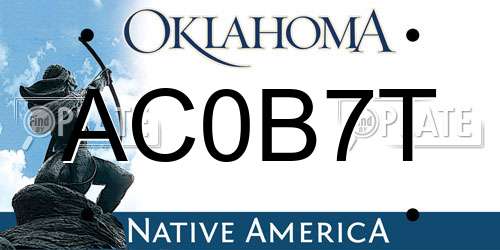 AC0B7T Oklahoma License Plate