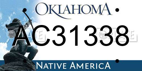 AC31338 Oklahoma License Plate