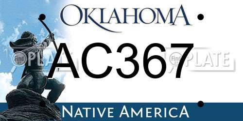 AC367 Oklahoma License Plate