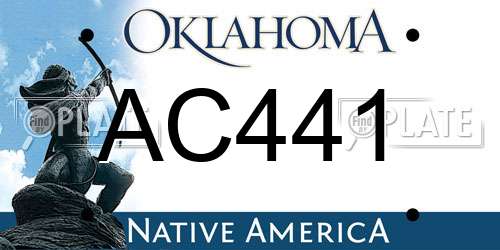 AC441 Oklahoma License Plate