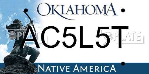 AC5L5T Oklahoma License Plate