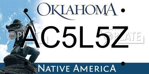 AC5L5Z Oklahoma License Plate