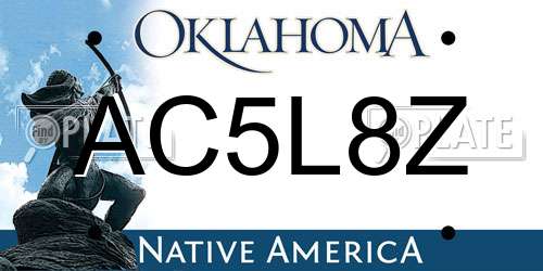 AC5L8Z Oklahoma License Plate