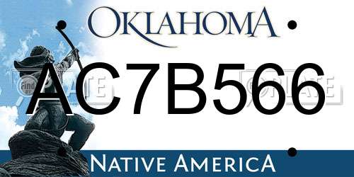AC7B566 Oklahoma License Plate
