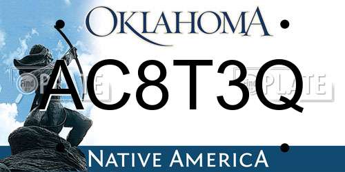 AC8T3Q Oklahoma License Plate