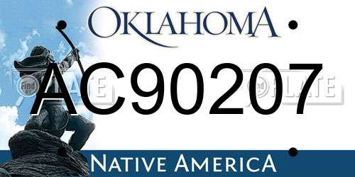 AC90207 Oklahoma License Plate