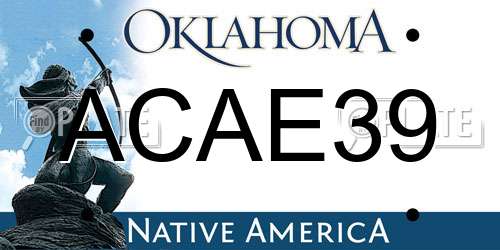 ACAE39 Oklahoma License Plate
