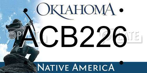ACB226 Oklahoma License Plate