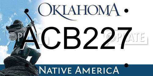 ACB227 Oklahoma License Plate