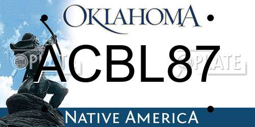 ACBL87 Oklahoma License Plate
