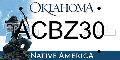 ACBZ30 Oklahoma License Plate
