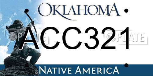 ACC321 Oklahoma License Plate