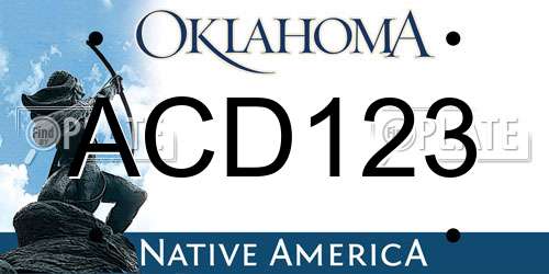 ACD123 Oklahoma License Plate