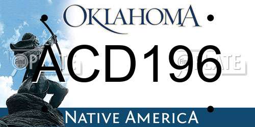 ACD196 Oklahoma License Plate