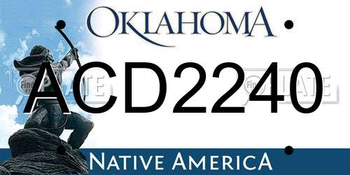ACD2240 Oklahoma License Plate
