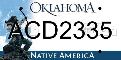 ACD2335 Oklahoma License Plate