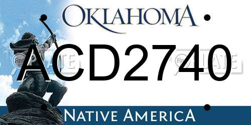 ACD2740 Oklahoma License Plate