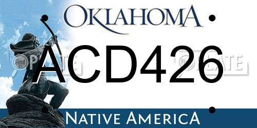 ACD426 Oklahoma License Plate