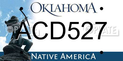ACD527 Oklahoma License Plate