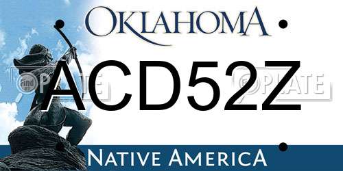 ACD52Z Oklahoma License Plate