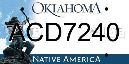 ACD7240 Oklahoma License Plate