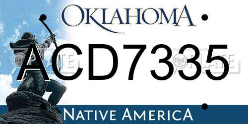 ACD7335 Oklahoma License Plate