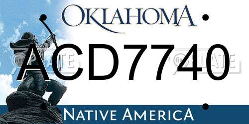 ACD7740 Oklahoma License Plate