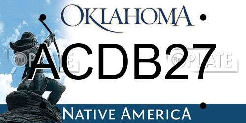 ACDB27 Oklahoma License Plate
