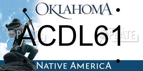ACDL61 Oklahoma License Plate